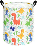 KUNRO Kids Laundry Hamper Clothes Gift Basket Storage Laundry Baskets Organizer Bin with Handles for Nursery Room (Baby Dino) - color: dino-baby