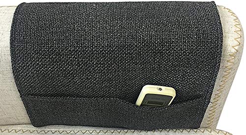 Durable Oxford Couch Sofa Armrest Organizer No-Slip Cloth Arm Chair Caddy Bedside Storage Pocket with 3 Pockets TV Remote Holder Bed Storage Bag for Cellphone Tablet Notepad Book Magazines DVD Glasses - color: Style-1:black