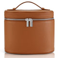 Makeup Bag Vanity Case Cosmetic Bag with Removable Divider Travel Toiletry Bag for Women Portable Make up Box Organizer, Brown - color: Brown