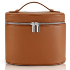 Makeup Bag Vanity Case Cosmetic Bag with Removable Divider Travel Toiletry Bag for Women Portable Make up Box Organizer, Brown - color: Brown