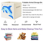 CLCROBD Foldable Animal Cube Storage Bins Fabric Toy Box/Chest/Organizer for Toddler/Kids Nursery, Playroom, 13 inch (Dolphine) - color: Dolphine