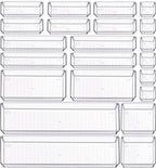 Criusia 22 Pcs Drawer Organizer Bins, Acrylic Non Slip Kitchen Drawer Organizers Storage Tray Divider, Multifunctional Storage for Cosmetics, Bathroom, Tools, Kitchen and Office - size: 22 Pack