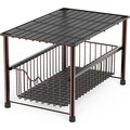 Deco Brothers Stackable Under Sink Organizer with Sliding Basket, Bronze - color: Bronze