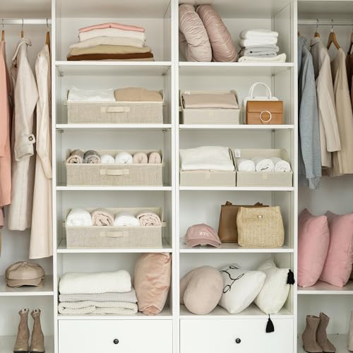 GRANNY SAYS Storage Baskets for Shelves, Closet Organizer Bin and Clothes Storage Bins, Trapezoid Storage Bins, Clothing Bins for Changing Table Wire Shelves, Honey Beige, 3-Pack - color: Honey Beige, size: 19¾"L x 11"W x 7¾"H