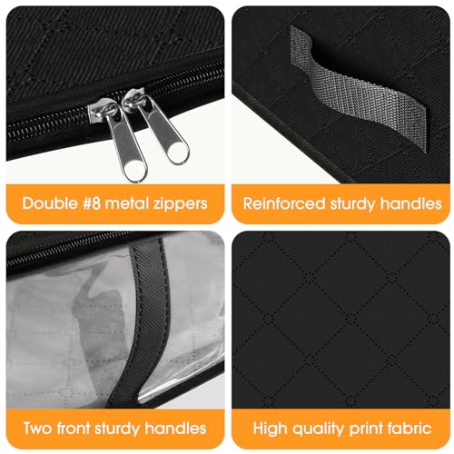 StorageRight Under Bed Storage Bags 10 Pack, 40L Large Clothes & Comforter Storage Containers with Clear Window, Breathable Fabric Organizer for Blankets, Bedding, Seasonal Clothing, Black - color: Black, size: 10 Pack