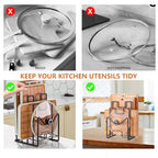 Multifunctional Cutting Board Organizer, Cutting Board Holder Rack Baking Cookie Pan Sheets Cooling Racks Storage Stand for Kitchen Cabinet -Divided Holder with 4 Slots (2PS Black) - color: 2Black