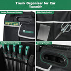 Heavy-Duty Trunk Organizer & Multi-Compartment Storage Box for SUV/Sedan/Minivan,600D Waterproof Oxford,2 Securing Hooks & Reflective Strips-Large Capacity Organiser(92L) - size: 92l (Organizer Only)
