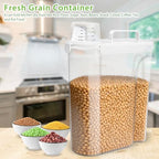 Viretec Rice Storage Container, 10 to 20lb Dry Food Airtight Dispenser, Pet Dog Cat Food Canister, BPA Free Clear Plastic Kitchen and Pantry Organization Bin for Oatmeal, Cereal, Pasta, Flour White - color: 10L/White