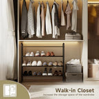 Shoe Rack,Long Shoe Organizer for Closet,Wide Shoe Storage for Entryway, 4 Tier Sturdy Metal Free Standing Shoe Shelf - size: 4-tier