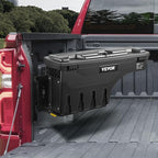 VEVOR Truck Bed Storage Box, Lockable Lid, Waterproof ABS Wheel Well Tool Box 6.6 Gal/20 L, Compatible with Chevrolet Silverado 1500 GMC Sierra 1500 2019-2020, Driver Side, Black - size: Driver Side, style: Chevrolet Silverado