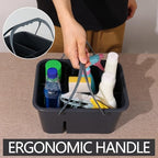 Plastic Cleaning Caddy with Handle, Portable Plastic Storage Caddy Organizers, Gray, F