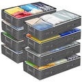 Reli. 90L Under Bed Storage Containers (8 Pack) | Closet Organizer with Clear Window | Underbed Storage Bins for Towels, Sweaters, Linens | Large Organizer for Closet (Gray)