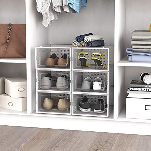 OnDisplay Clik Stackable Interlocking Shoe Box System (Standard Clear/White, Single Box) - color: Standard Clear/White, size: Single
