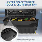 oEdRo Truck Bed Storage Tool Box Fits 2015-2026 Ford F150 Passenger Side, 180 Degree Rotation Rear Tool Boxs with Lockable Lid & Password Padlock, Black Waterproof Wheel Well Storage - size: Passenger Side