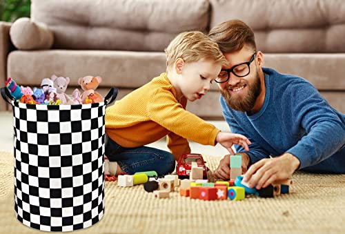 Boys Laundry Basket hamper Kids Hamper Car Toy Organizer Bins for Room Decor,Gift Basket for Bedroom(Racing Flag) - color: Racing Flag