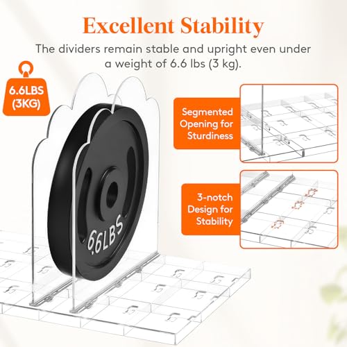 Lifewit Purse Organizer for Closet, 9.7" Tall Clear Handbags Storage Organizer, Adjustable Clutch Organizer Holder for Closet, 2 Pack Bookshelf Dividers for Sweater in Bedroom 35 x 24cm/14 × 9.5" - size: 9.7"H