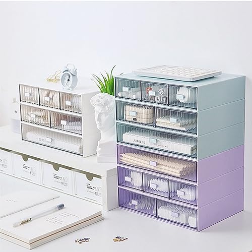 Desk Drawer Organizer, Stackable Office Supplies Desk Organizer, Plastic Plastic Storage Drawer, Desk Grocery Organizer For Stationery/Office Supplies (Clear, 3 Compartment) - color: Clear, size: 3drawers