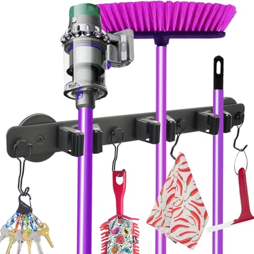 Magnetic Mop Broom Holder, Heavy Duty Magnetic Mop Hanger with Swivel Hooks for Cleaning Tools, Strong Magnet Mount Tool Hanger Organize System Utility Rack for Refrigerators Laundry Garage Kitchen - size: D66 Magnetic Broom Holder