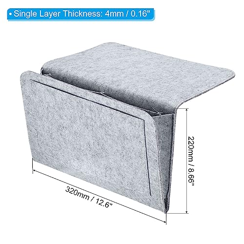 PATIKIL 13in Bedside Caddy, Bed Caddy Bedside Organizer Hanging 5 Pocket Soft Bed Pockets Bedside Storage Organizer Remote Control Holder for Bedroom Phones Glasses, Light Grey - color: Light Grey, size: 12.6*8.6inch
