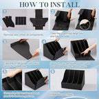3 Pack Cardboard Magazine File Holders 12 Grids Vertical Book Bins 10.6'' x 10.2'' x 14'' Magazine Document Storage Box for Desk Shelves Home Office Classroom Library Use (Black) - color: Black