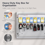 16-Key Key Lock Box Wall Mount – Smart Key Cabinet with App, Keypad, Bluetooth & WiFi Unlock (Sold Separately), Key Organizer for Home, Access Log Tracking Key Management for Small Office - size: 16 Keys (Smart）