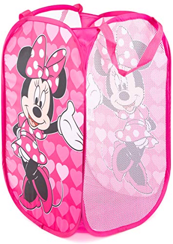 Jay Franco Disney Minnie Mouse Pop Up Hamper - Mesh Laundry Basket/Bag with Durable Handles (Official Disney Product) - color: Minnie Mouse - Pink