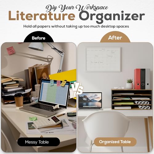 12x18 Construction Paper Organizer, 4-Tier Wooden Flat File for 11x17, A3 & Tabloid Sheets | Durable wood Desk Paper Storage for Classroom, Office & Art Studio - size: Compact Organizer 20.25"W x 8.25"H x 13.25"D