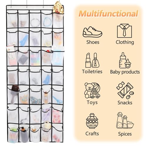 GOMAJI 35 Pockets Over the Door Shoe Organizer - color: White