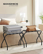 SONGMICS Luggage Rack for Guest Room, Set of 2 Suitcase Stands, Foldable Steel Frame, for Hotel, Bedroom, Holds up to 110 lb, 27.2 x 15 x 20.5 Inches, Black URLR001B02 - color: Black, style: Basics