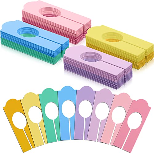 Sintuff 64 Pcs Hanging Closet Size Dividers Clothing Rack Dividers Rectangular Reusable Closet Separators for Clothing Racks Retail (Multicolor) - color: Multicolor