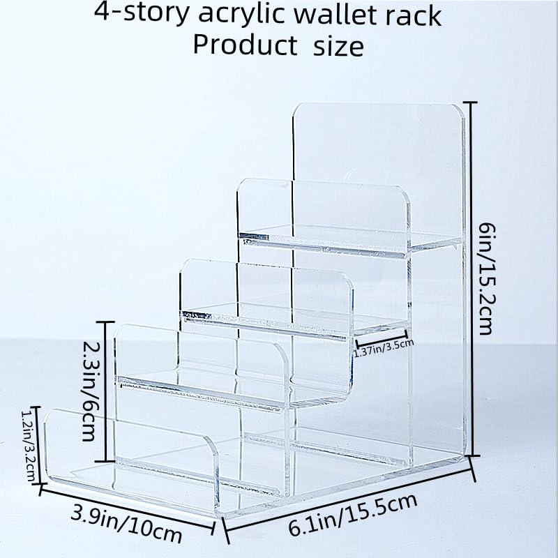 Acrylic Wallet Display Stand Purse Handbag Organizer, Clear Jewelry Riser Display Stand Purse Display Rack, Acrylic Display Shelf for Cosmetic Perfume Jewelry Sunglasses Handbag (4 Tier) - size: 1PCS-4 Tier