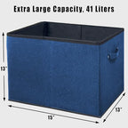 Simple Houseware 15 x 13 Inch Collapsible Fabric Storage Bin with Handles, 2 Pack, Steel Blue - color: Steel Blue
