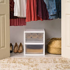 IRIS USA 30 Qt. Plastic Drawer Storage Organizer Stacking Drawers, 2-Pack, Stackable Unit with Sliding Drawer for Clothes Bedroom Kitchen Under Sink Pantry Craft Room Bathroom Dorm Office, White - size: 30 Qt., style: 2 Pack