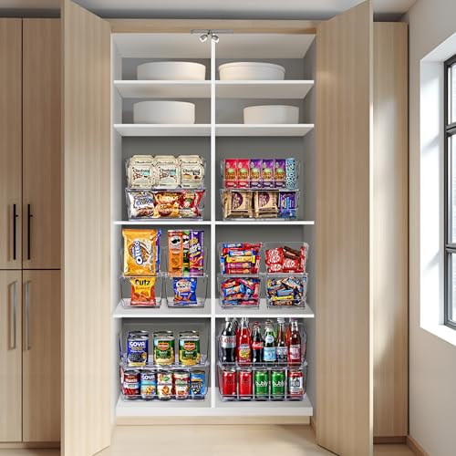 Sorbus Stackable Storage Bins Open Front - Pantry Bins for Storage and Organization for Kitchen - Clear Pantry Organizer Bins (Medium 4 Pack) - size: Medium, style: 4 Pack