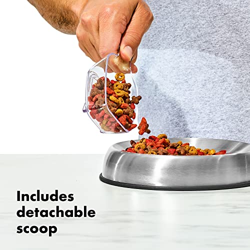 OXO Good Grips Pet POP Container – 4.4 Qt/4.2 L with Scoop |Ideal for up to 4lbs of Dog Food or 3.5lbs of Cat Food, Airtight Storage Container, BPA Free - size: Pet POP 4.4 Qt