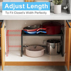 Expandable Metal Storage Shelves, 110LBS Heavy Duty Shelving Units and Storage For Pots Pans Small Appliances, Adjustable Metal Storage Shelf Rack For Kitchen Cabinets Closet Pantry Warehouse Garage - size: 1 Tier：11.8"D x 28.9"W x 16.3"H