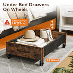 FOUCSSOMEI Under Bed Storage with Wheels, Under Bed Storage Drawers on Wheels, Metal Frame Under Bed Shoe Storage, Space-Saving for Bedroom Closet Organization - size: Normal Size