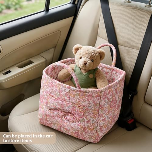 Floral Fabric Storage Basket Car Interior Storage Basket Underwear Sundries Laundry Baskets Supplies Home Organizer Bag (style 8) - color: style 8