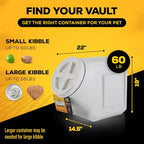 Vittles Vault Traditional Pet Food Storage Container For Dog Kibbles/Bird Seed/Oatmeal/Rice/Flour/Cereal, BPA Free Plastic, Sealed Airtight For Cat Food, Up To 60 lb, Made in USA, With Scoop, Gray - size: 60 Pounds