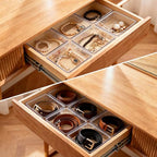 Ohlove 6 Pcs Large Clear Plastic Drawer Organizers Tray 6" x 6" Storage Bins with 25 Pcs Non-Slip Pads for Makeup, Jewelries, Kitchen Utensils, Bathroom and Office - size: 6"x6"