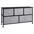 Amazon Basics Extra Wide Fabric 5-Drawer Storage Organizer Unit for Bedroom Closet, Black - color: Black