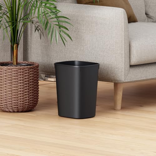 CEROELDA Small Bathroom Trash Can, 2.6 Gallon Slim Mini Garbage Can Small Trash Bin Plastic Waste Basket for Dorm Room, Bedroom, Office, Toilet (Black) - color: 1 Pack-No Lid-Black