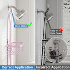 Shower Caddy, Upgraded Extended Length Shower Caddy Over Showerhead No Blocking to Shower Head, Rustproof Shower Organizer with Hooks Shampoo Soap Holder, Bathroom Large Hanging Shower Caddy - color: Pink - 2 Tier - Standard