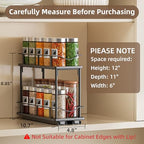 2 Packs Pull Out Spice Rack Organizer for Cabinet, 2-Tier Slide Out Seasoning Organizer, Narrow Cabinet Spice Rack, 10.7" Dx4.8 Wx8.85 H, Full Extension Ball Bearing Glides, Kitchen Pantry Organizer - size: 2 Pack