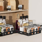 BOIVSHI Pull Out Spice Rack, Heavy Duty Spice Rack Organizer, 1 Tier Spice Organization for Cabinet, Vertical Spice Rack for Kitchen, Cabinet, Pantry (8.4''Wx10.5''Dx2.8''H, Metal Black) - size: 8.4''Wx10.5''Dx2.8''H,1 Tier