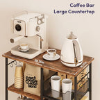SWTYMIKI Kitchen Island Cart on Wheels - 28.35x14.57in Rolling Kitchen Table Cart with Storage Shelves, 6 Removable Hooks& Locking Casters, Coffee Bar Cabinet for Dining Room Pantry Office, Espresso - size: 28x14.57in, style: Espresso