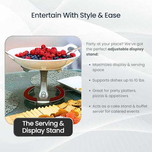 Trivae Pot Lid Holder – 4-in-1 Pot Lid Holder While Cooking, Pan Lid Holder, Trivet & Cake Stand – Versatile Kitchen Tool for Hot Pots, Serving & Display – Space-Saving, Heat-Resistant Stand - color: Flame Red