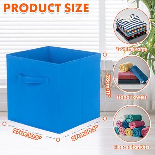 PowerKing Collapsible Storage Cubes with Handles, Fabric Foldable Bins for Closet Shelves, Durable Organization Storage Bins, 10.5'' x 11'' x 10.5'' (2Pack, Royal Blue) - color: Royal Blue, size: 2Pack