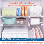 Hershii Expandable Closet Tension Shelf Rod Adjustable Storage Rack Heavy Duty DIY Organizer Divider for Wardrobe Cupboard Kitchen Bathroom - size: 69-91.5cm/27.16-36.02inches