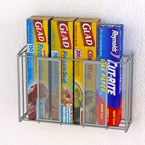 Simple Houseware Over Cabinet Door Organizer, 12.5"Wx3.75"Dx18"H, Mesh Silver - color: Silver